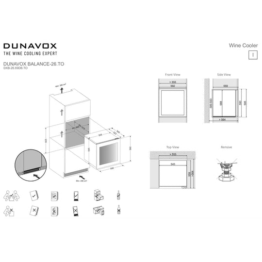 Dunavox Balance-26.TO Wijnkoelkast | DXB-26.69DB.TO | 2 Zones