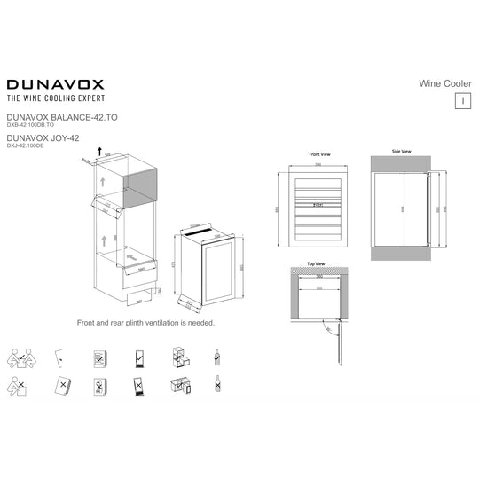 Dunavox Balance-42.TO Wijnkoelkast | DXB-42.100DB.TO | 2 Zones