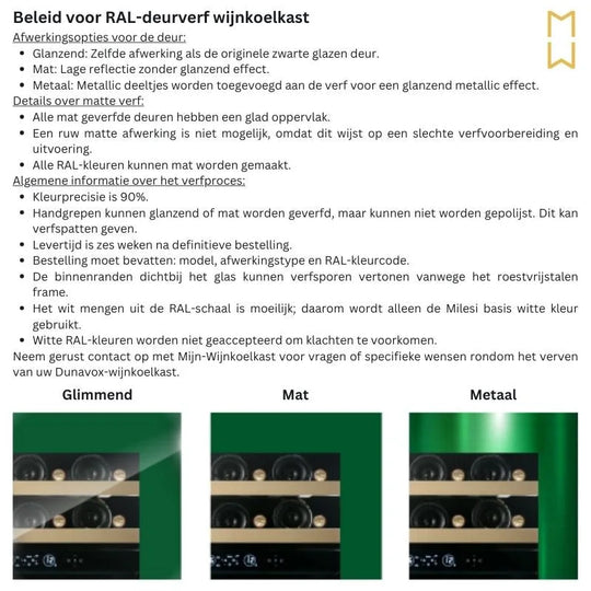 Dunavox Grande-181 Wijnkoelkast | DX-181.490DCK | 2 Zones | RAL Kleur