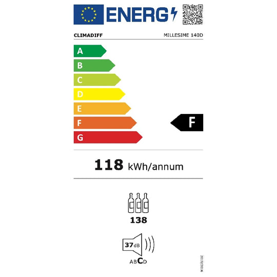 Climadiff Wijnklimaatkast | MILLESIME 140D | 2 Zones - Elite Wijnkoelkast