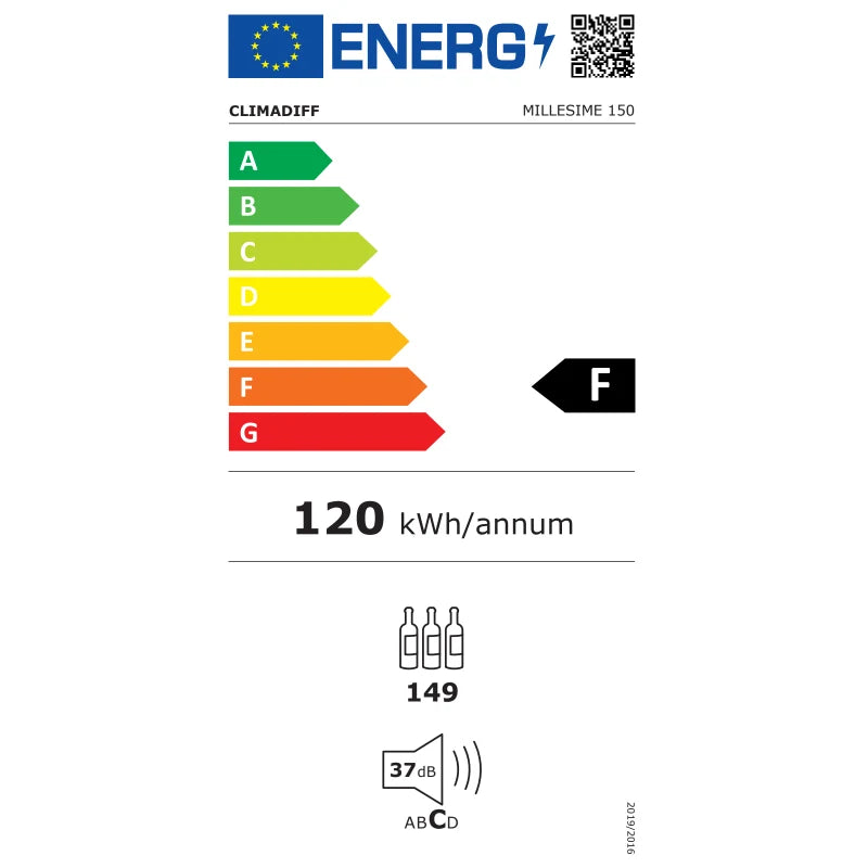 Climadiff Wijnklimaatkast | MILLESIME 150B | 1 Zone - Elite Wijnkoelkast