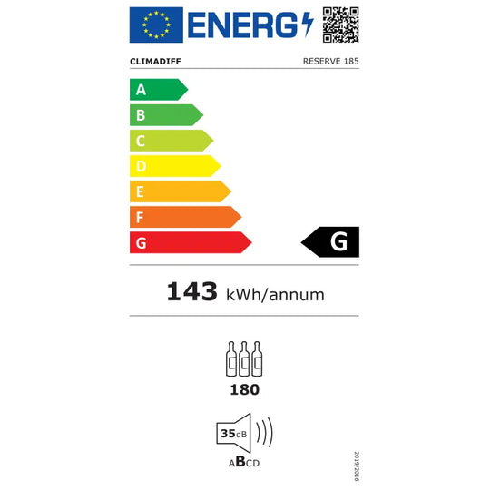 Climadiff Wijnklimaatkast | RESERVE185 | 1 Zone - Elite Wijnkoelkast