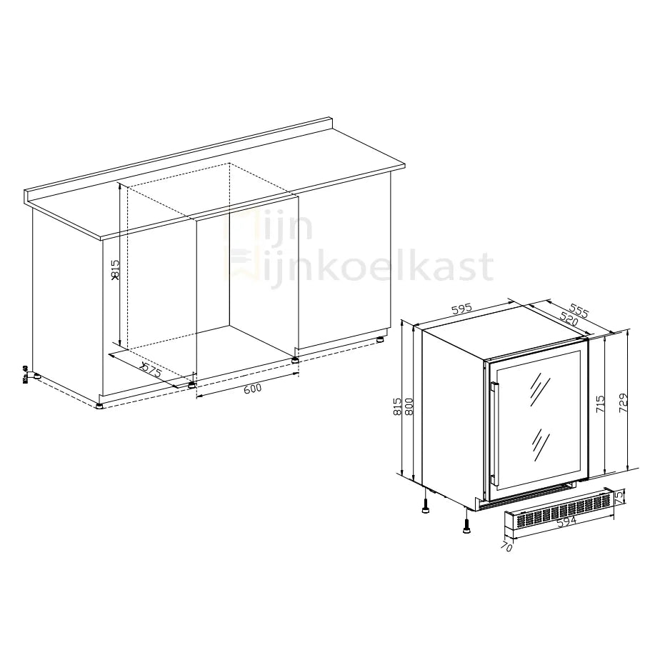 Temptech Classique Wijnklimaatkast | CLX60DB | 2 Zones - Elite Wijnklimaatkast