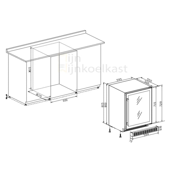 Temptech Classique Wijnklimaatkast | CLX60DB | 2 Zones - Elite Wijnklimaatkast