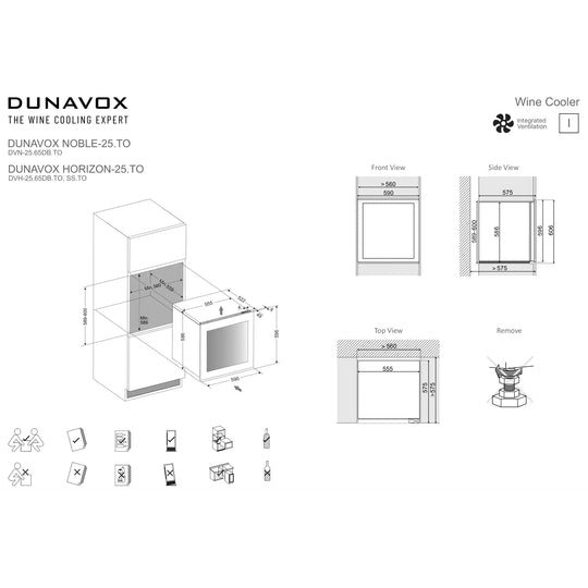 Dunavox Horizon-25.TO Wijnkoelkast | DVH-25.65DSS.TO | 2 Zones