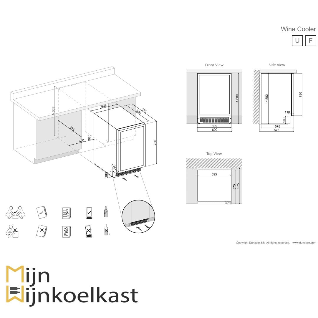 Dunavox Flow-45 Wijnkoelkast | DAUF-45.125DSS.TO | 2 Zones