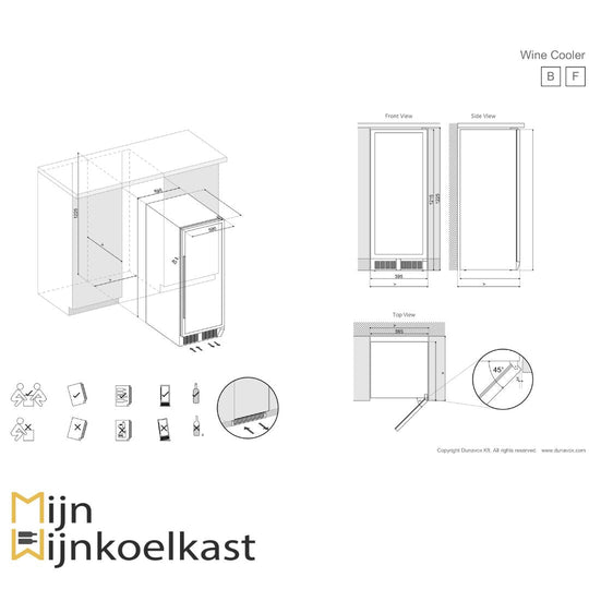 Dunavox Sera-58 Champagne Koelkast | DX-58.258DSS | 2 Zones