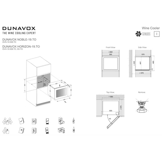 Dunavox Horizon-19.TO Wijnkoelkast | DVH-19.50B.TO | 1 Zone