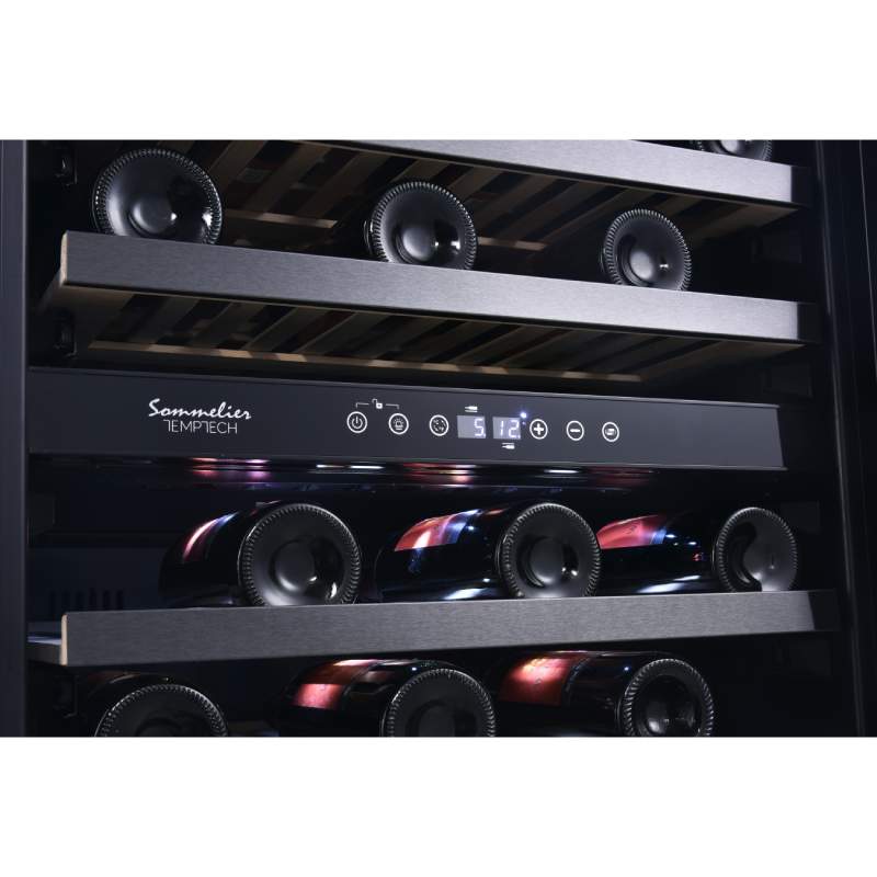 Temptech Wijnklimaatkast | Sommelier SOM180DRB | 166 Flessen | 2 Zones - Elite Wijnklimaatkast