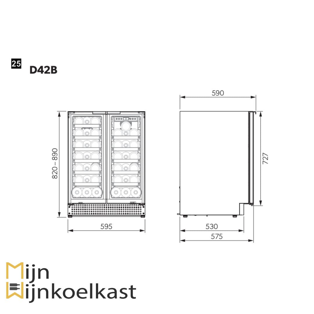 Inbouwtekening Dometic D42B Wijnklimaatkast