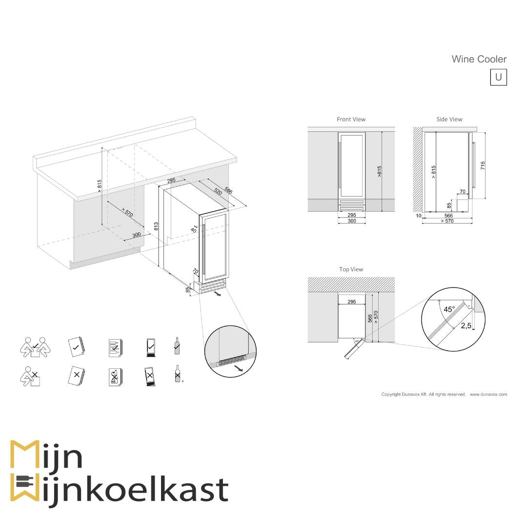 Dunavox Flow-19 Wijnklimaatkast | DAUF-19.58B | 1 Zone - Elite Wijnkoelkast