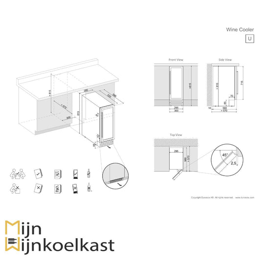 Dunavox Flow-17 Wijnklimaatkast | DAUF-17.58SS | 2 Zones - Elite Wijnkoelkast