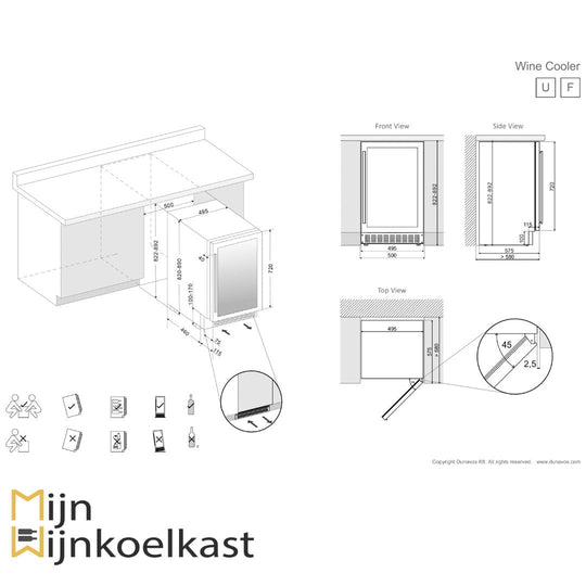Dunavox Flow-38 Wijnklimaatkast | DAUF-38.100DSS | 2 Zones - Elite Wijnkoelkast