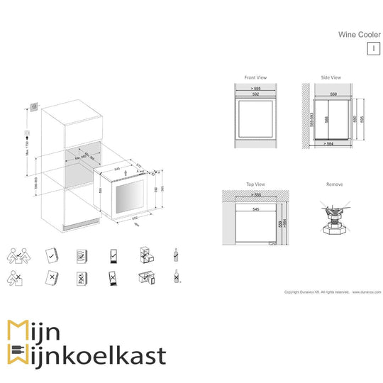 Dunavox Glance-25 Wijnklimaatkast | DAVG-25.63DB.TO | 2 Zones - Elite Wijnkoelkast