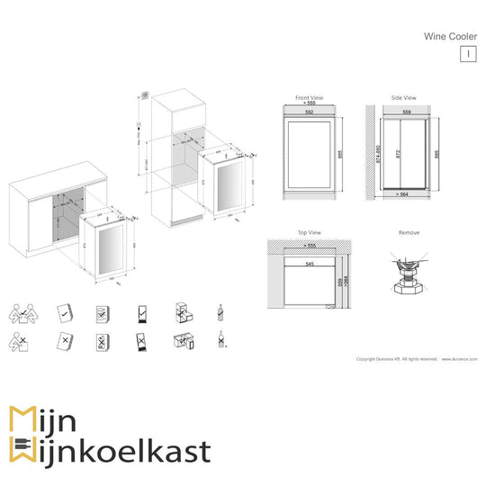 Dunavox Glance-49 Wijnklimaatkast | DAVG-49.116DB.TO | 2 Zones - Elite Wijnkoelkast
