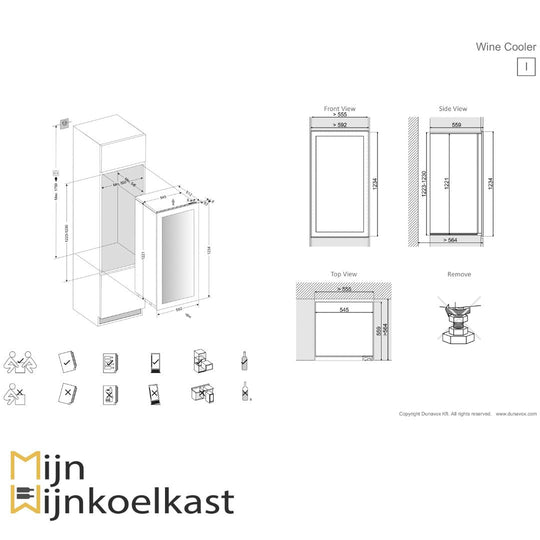 Dunavox Glance-72 Wijnklimaatkast | DAVG-72.185DSS.TO | 2 Zones - Elite Wijnkoelkast