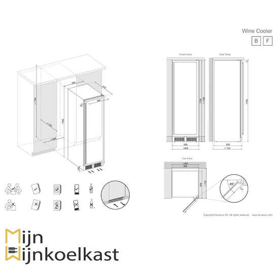 Dunavox Grande-166 Wijnklimaatkast | DX-166.428SDSK | 2 Zones - Elite Wijnkoelkast