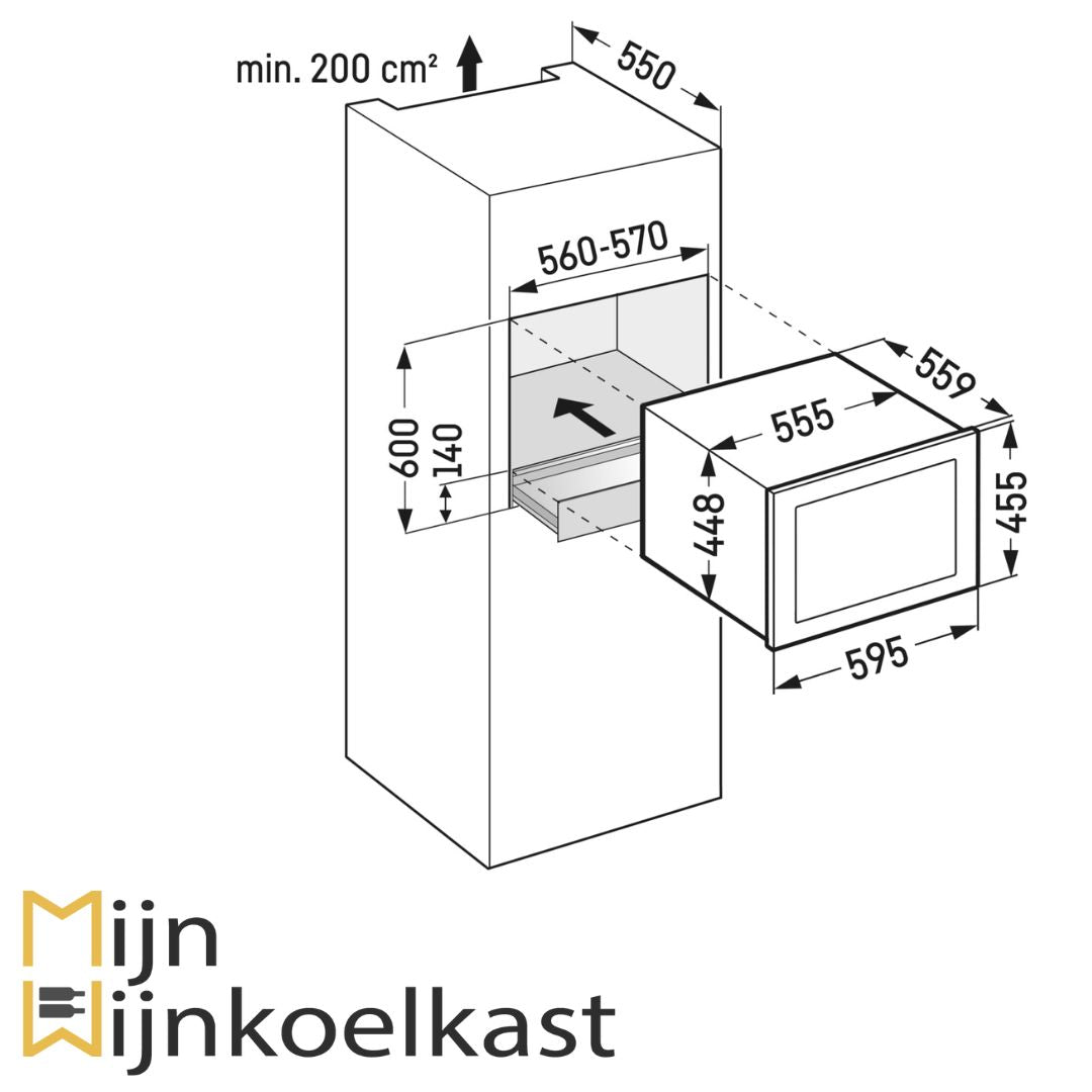 Inbouwtekening Producten Liebherr Wijnklimaatkast | WKEgb 582-21 GrandCru