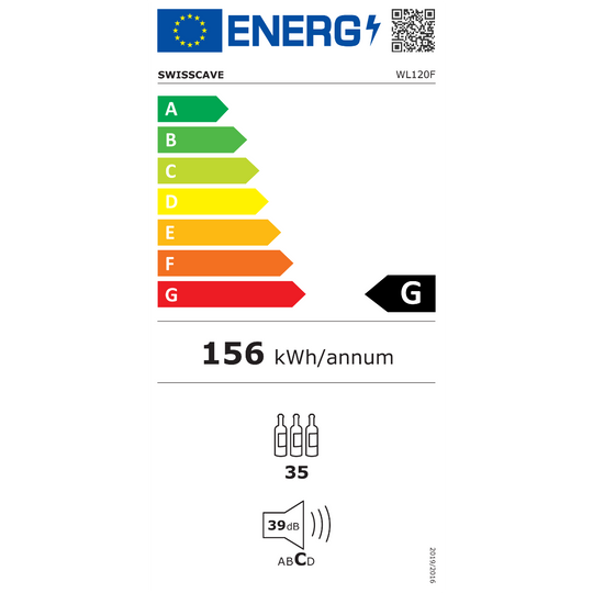 Swisscave Wijnklimaatkast WL120F-BLACK 1 Zone- Elite Wijnkoelkast